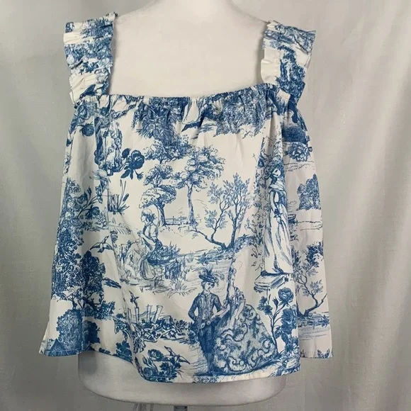 Gianni Bini Woven Sadie Sleeveless Square Neck Blouse- NWT - Picture 2 of 13